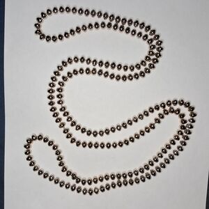 Long Silvertone Beaded Strand Necklace